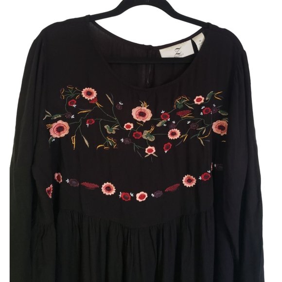 Z STUDIO DRESS BOHO SIZE XL EMBROIDERED BLACK - Picture 3 of 7